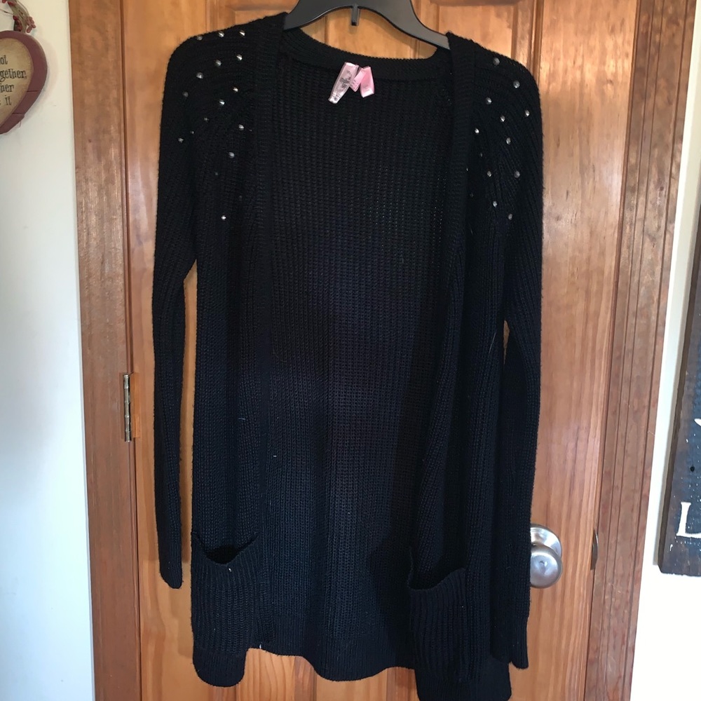 Black cardigan w/ shoulder detail